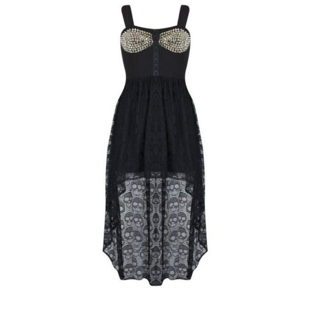JAWBREAKER Battle Girl goth Y2K spiked lace dress - Picture 2 of 3